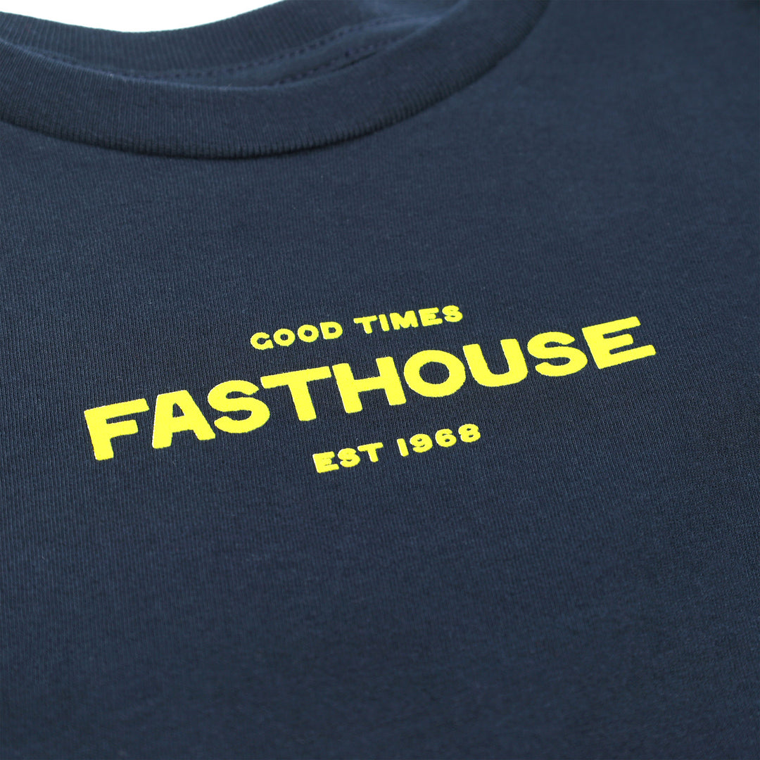 Fasthouse Youth Anchor SS Tee Midnight Navy - Close-Up of Graphic on Front