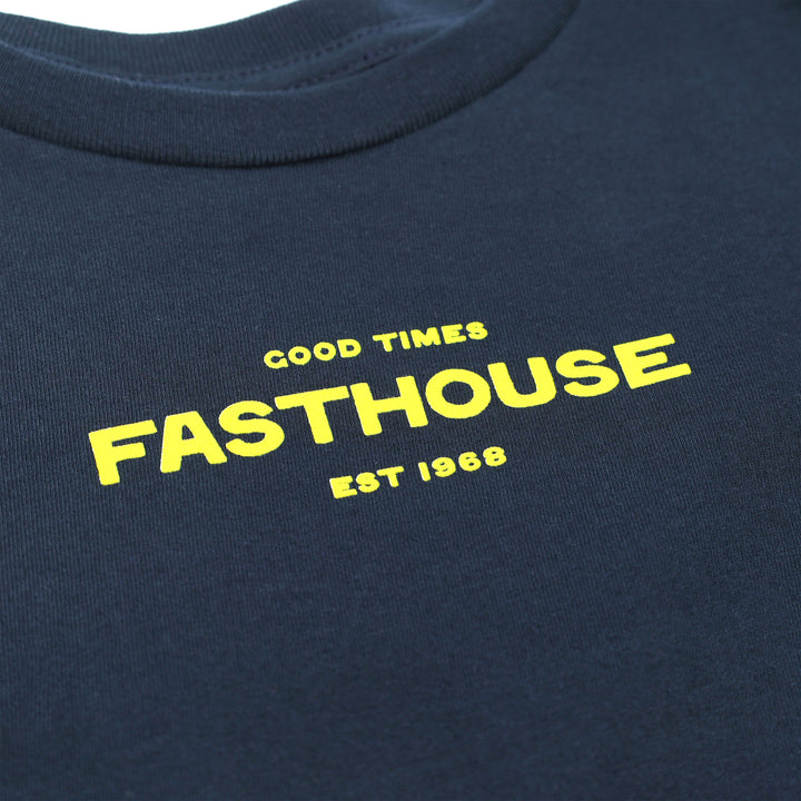 Fasthouse Youth Anchor SS Tee Midnight Navy - Close-Up of Graphic on Front