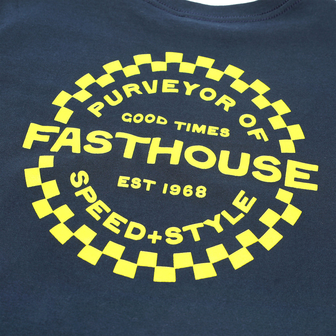 Fasthouse Youth Anchor SS Tee Midnight Navy - Close-Up of Graphic on Back