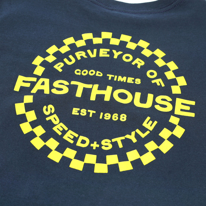 Fasthouse Youth Anchor SS Tee Midnight Navy - Close-Up of Graphic on Back