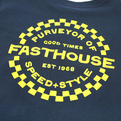 Fasthouse Youth Anchor SS Tee Midnight Navy - Close-Up of Graphic on Back