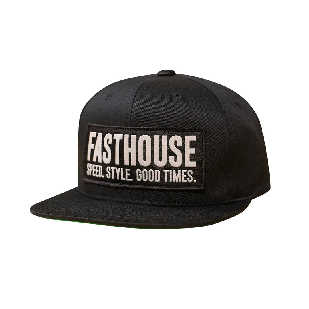 Fasthouse Youth Blockhouse Hat Black - Front View