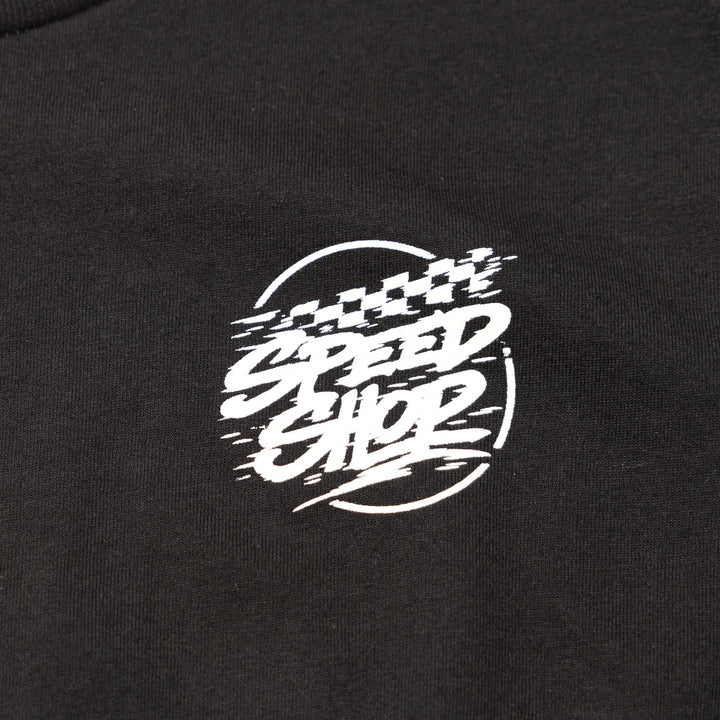 Fasthouse Youth Burner LS Tee Black - Close-Up of Graphic on Front