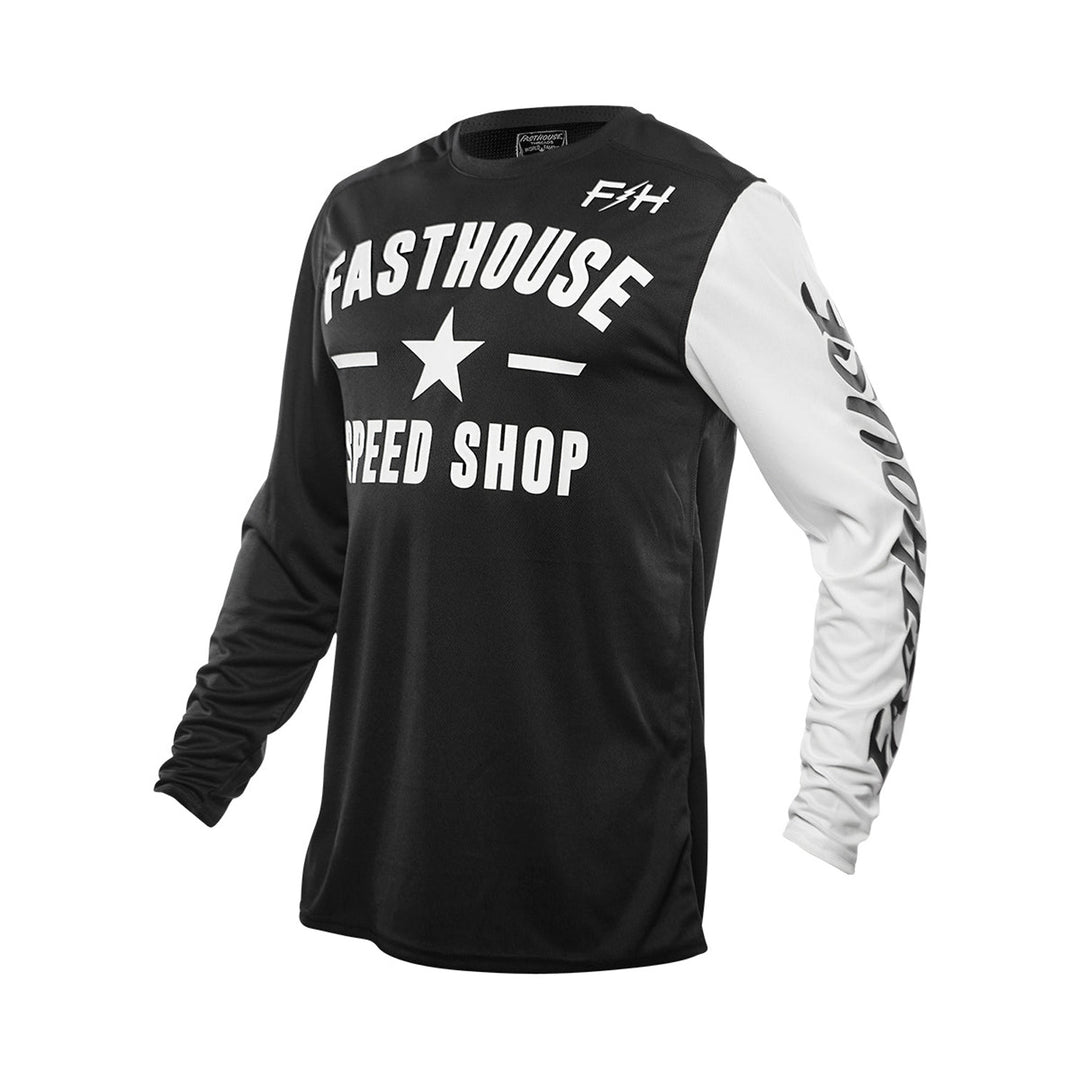 Fasthouse Youth Carbon Jersey Black/White - Front View