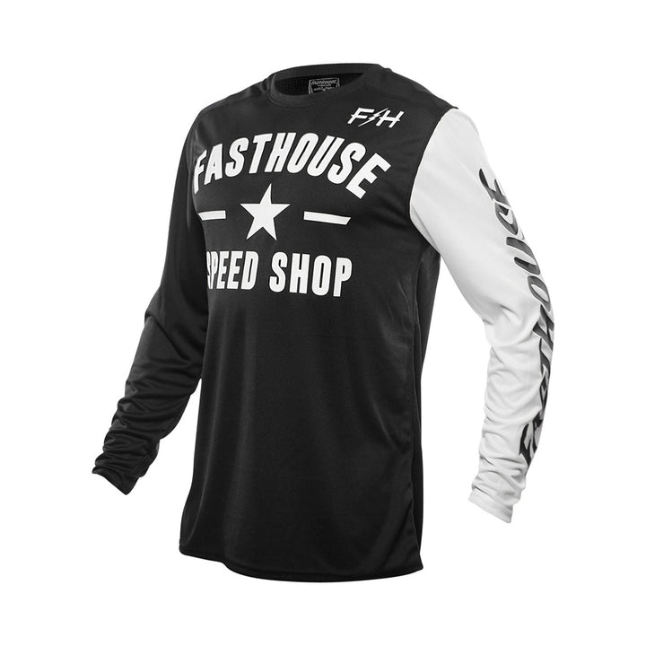 Fasthouse Youth Carbon Jersey Black/White - Front View