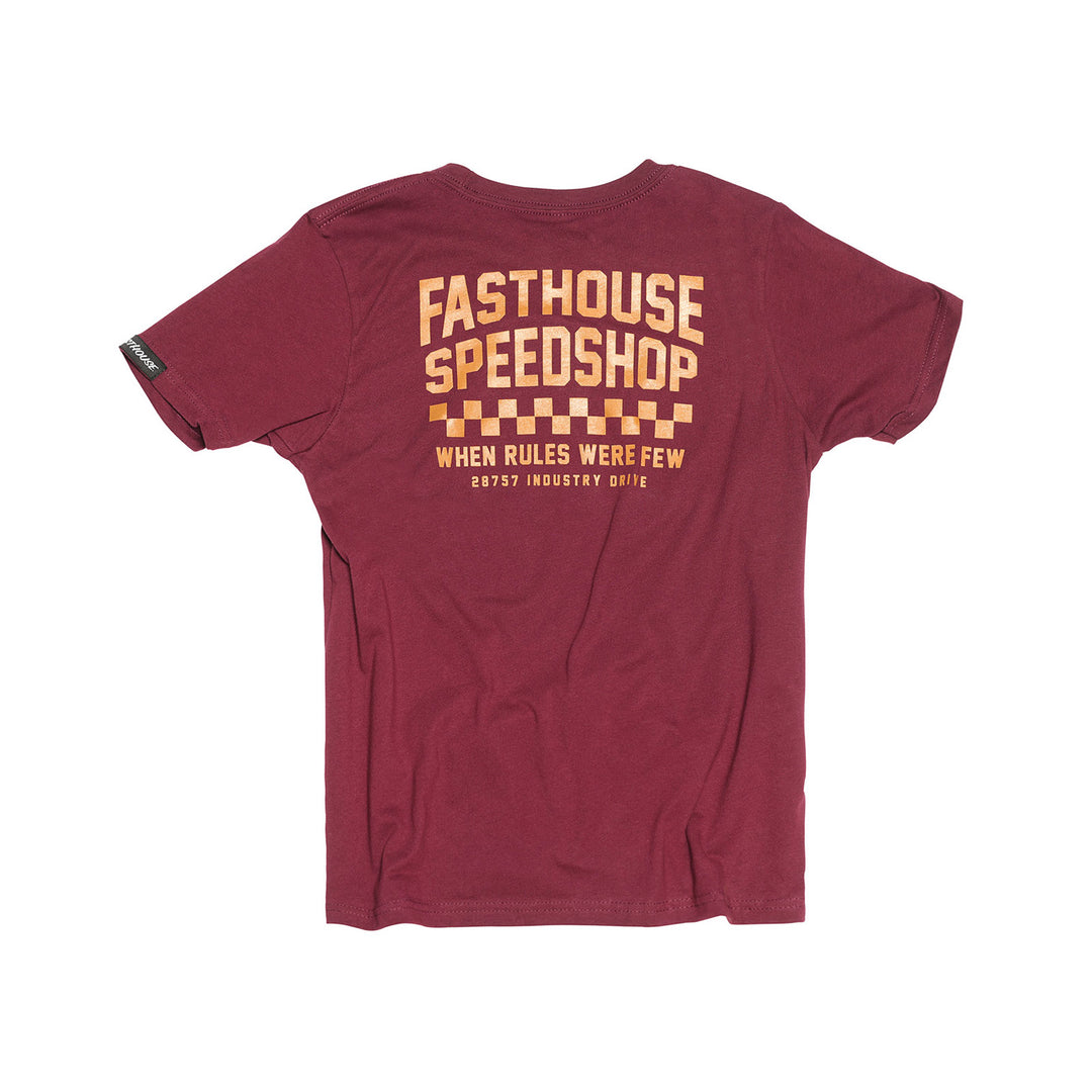 Fasthouse Youth Chalet Tee Maroon - Rear View