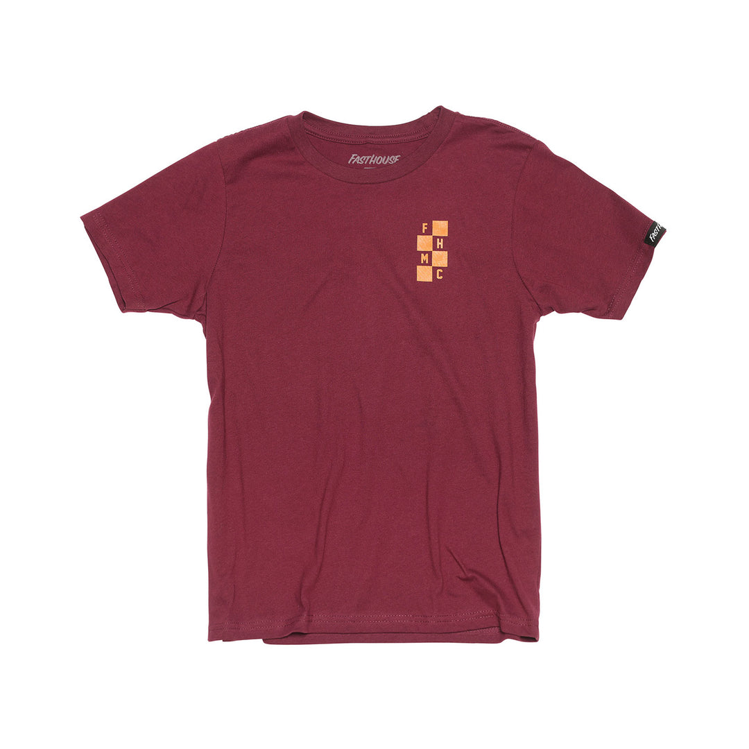 Fasthouse Youth Chalet Tee Maroon - Front View