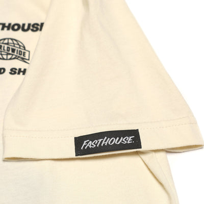 Fasthouse Youth Champion Tee Natural - Close-up of Tag Sewn into Sleeve Hem