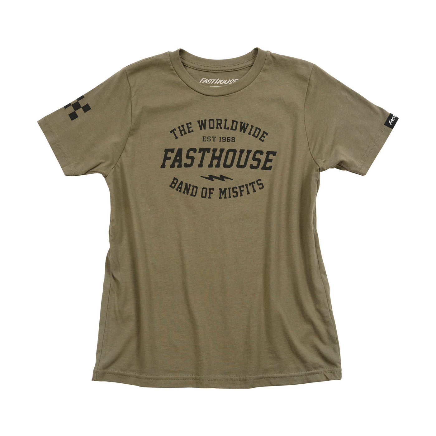 Fasthouse Youth Coalition Tee Military Green - Front View