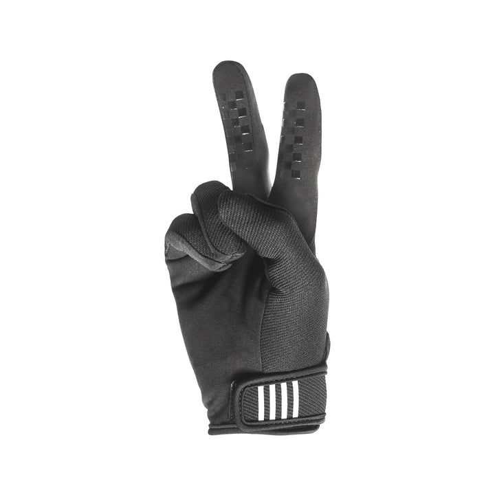 Fasthouse Youth Carbon Eternal Gloves Black - Palm View of Peace Sign