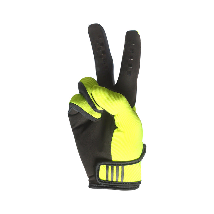 Fasthouse Youth Carbon Eternal Gloves High-Viz - Palm View of Peace Sign