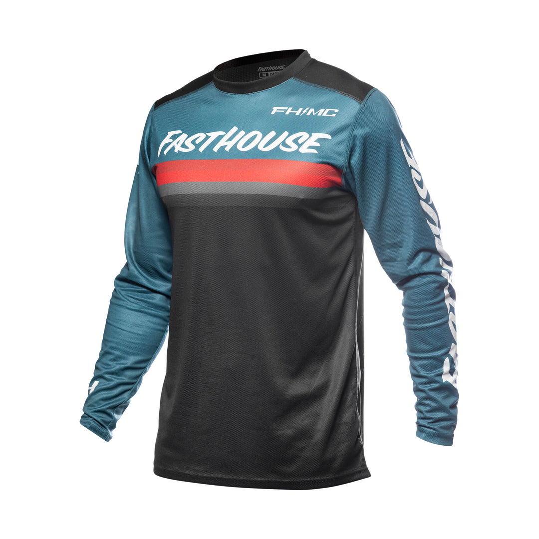 Fasthouse Youth Carbon Force Jersey Teal - Front View