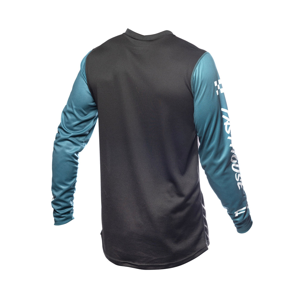 Fasthouse Youth Carbon Force Jersey Teal - Rear View