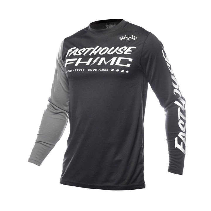 Fasthouse Youth Carbon Method Jersey Black/Gray - Front View