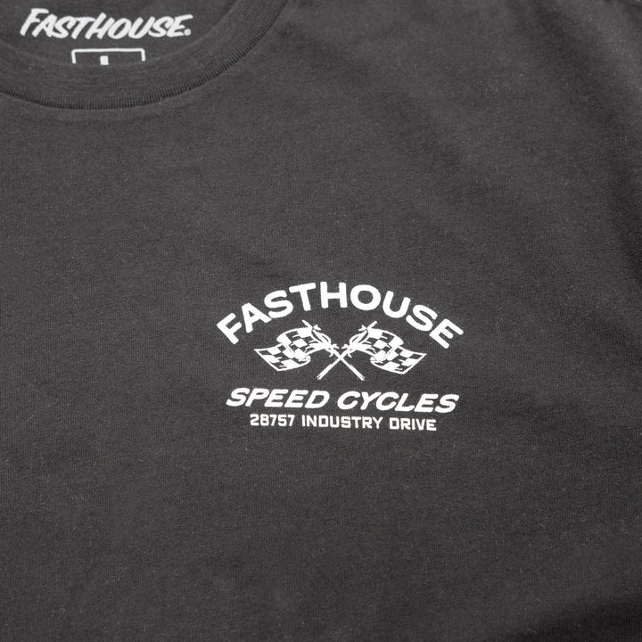 Fasthouse Youth Crown SS Tee Black - Close-Up of Graphic on Front