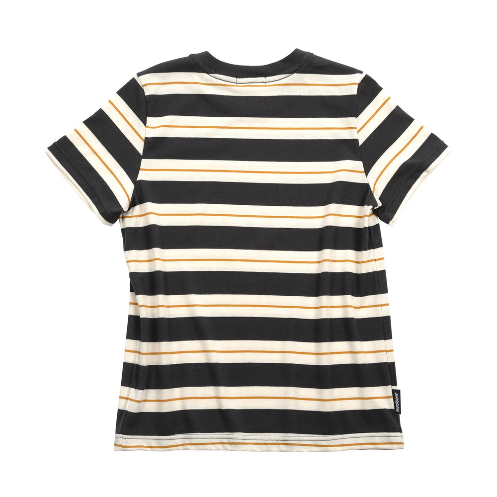 Fasthouse Youth Defector Stripe Tee Natural/Black - Rear View