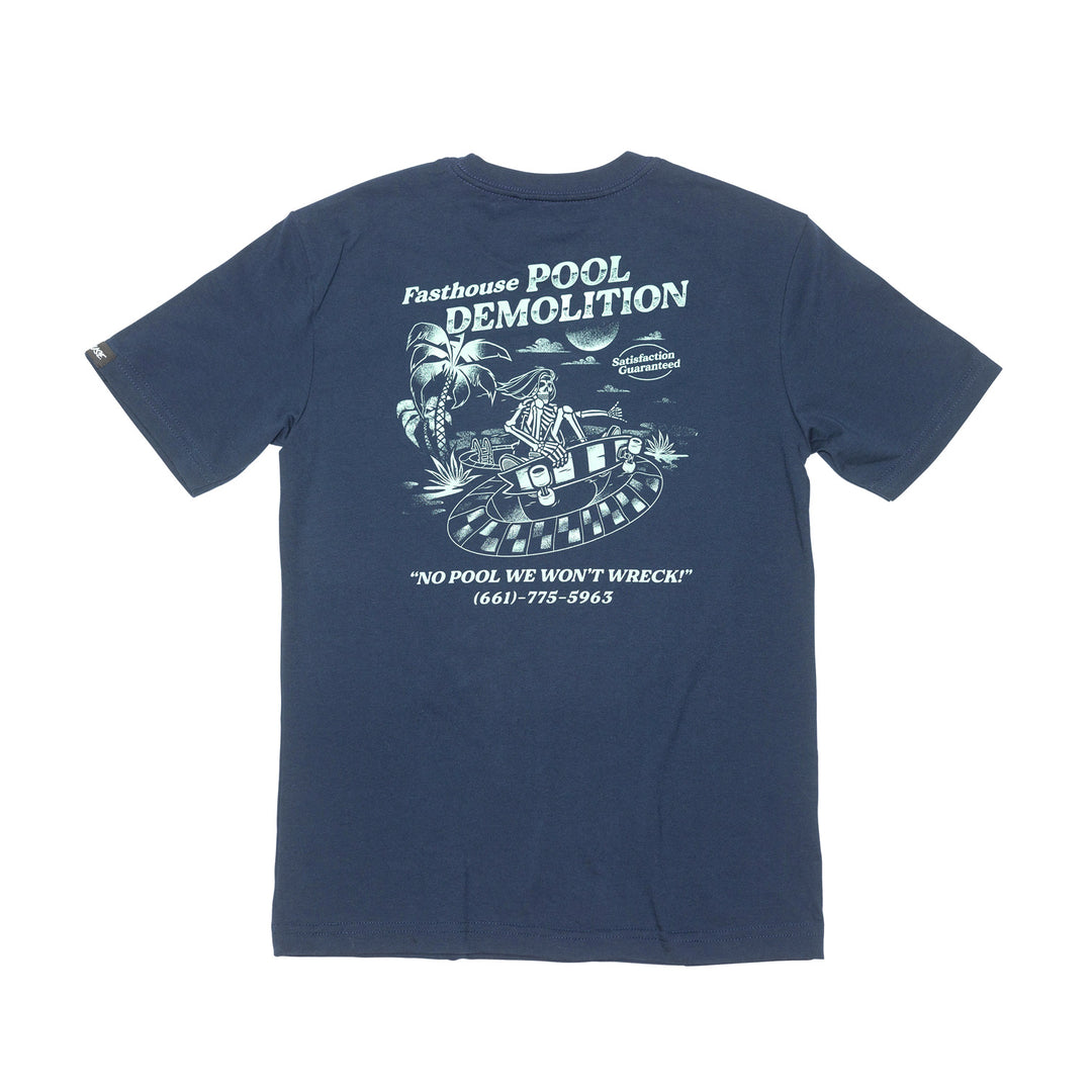 Fasthouse Youth Demolition SS Tee Navy - Rear View