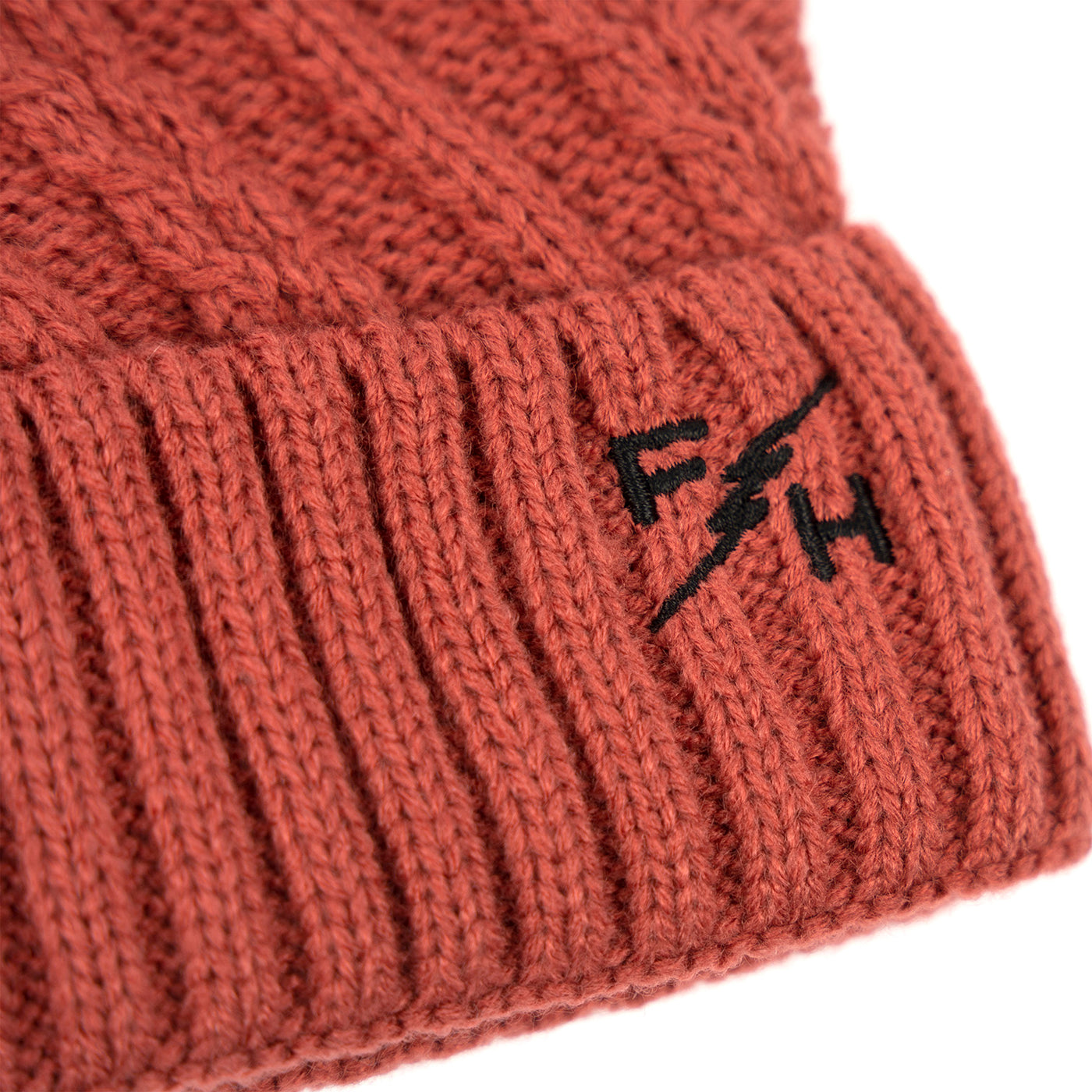 Fasthouse Youth Dunes Beanie Mauve - Close-Up of Stitched Logo on Front