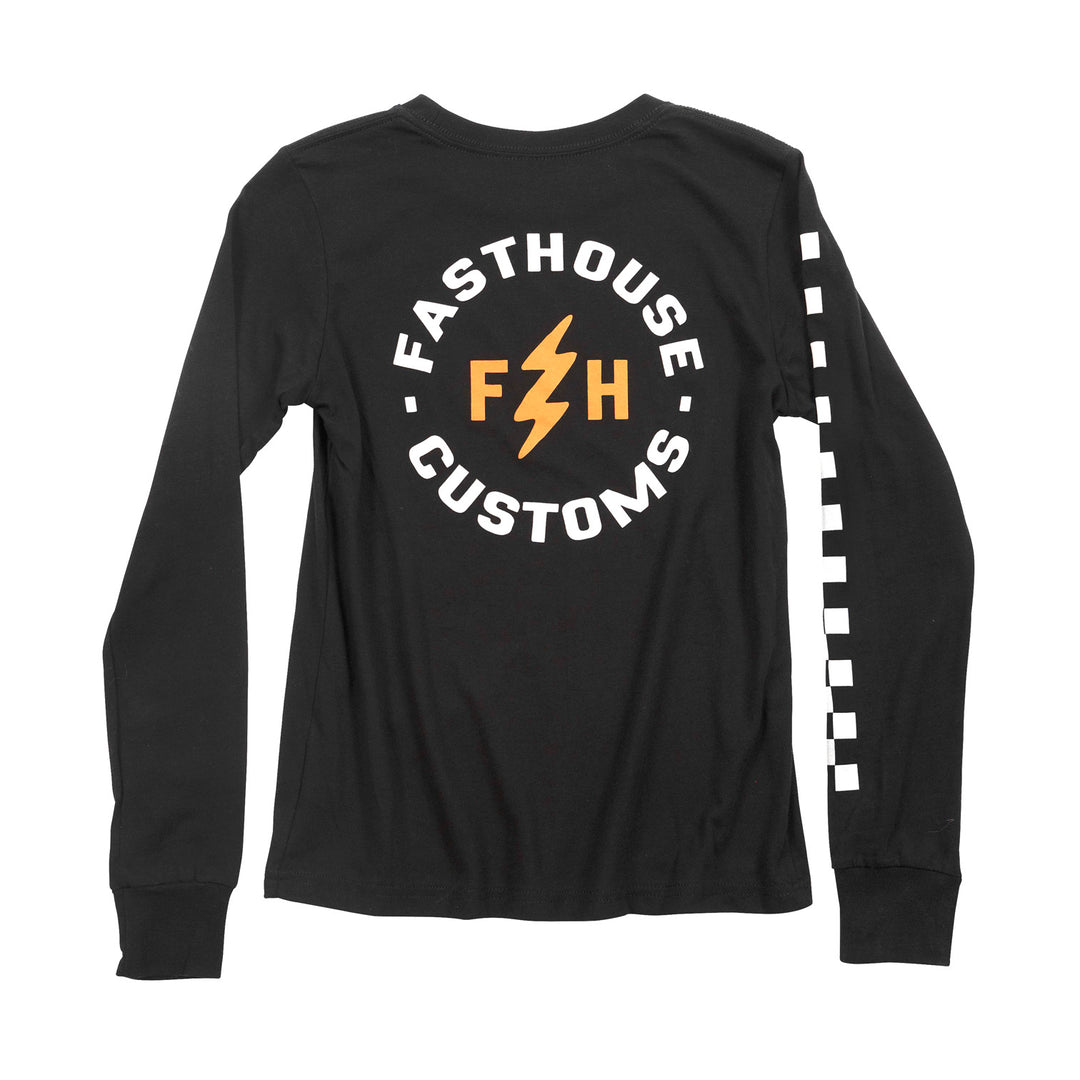 Fasthouse Youth Easy Rider Long Sleeve Tee Black - Rear View