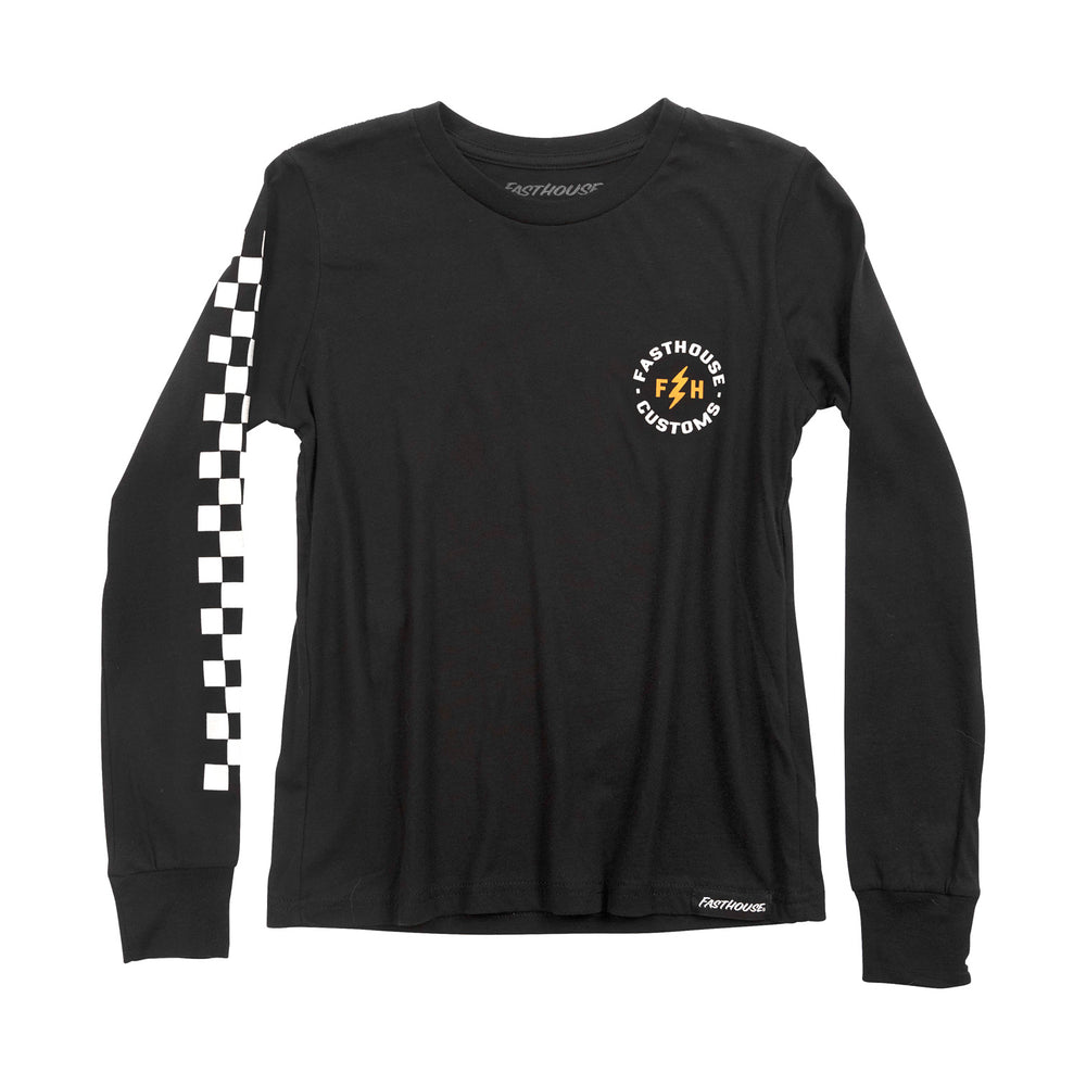Fasthouse Youth Easy Rider Long Sleeve Tee Black - Front View