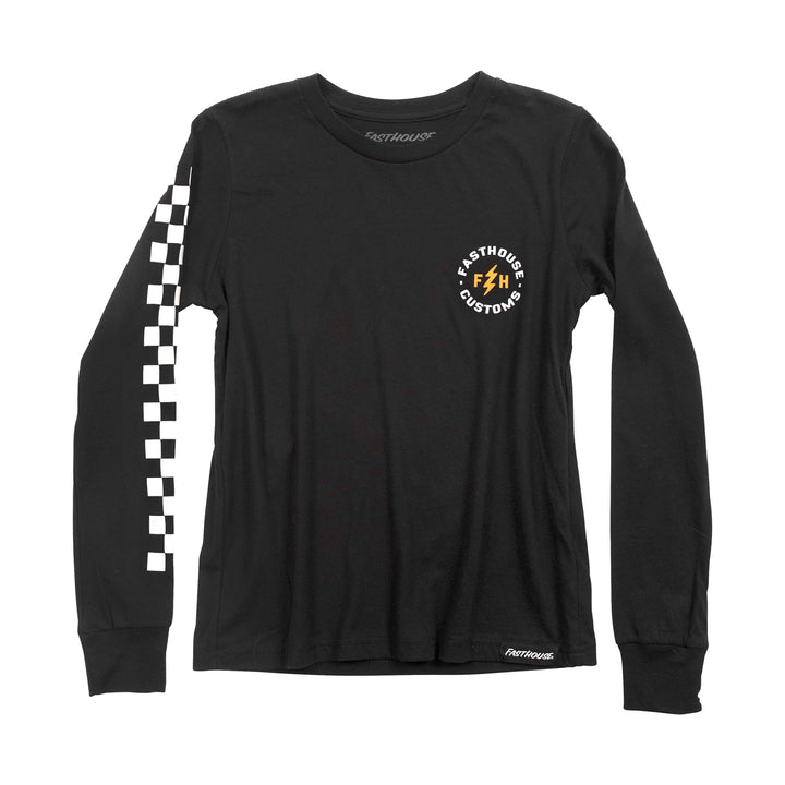 Fasthouse Youth Easy Rider Long Sleeve Tee Black - Front View