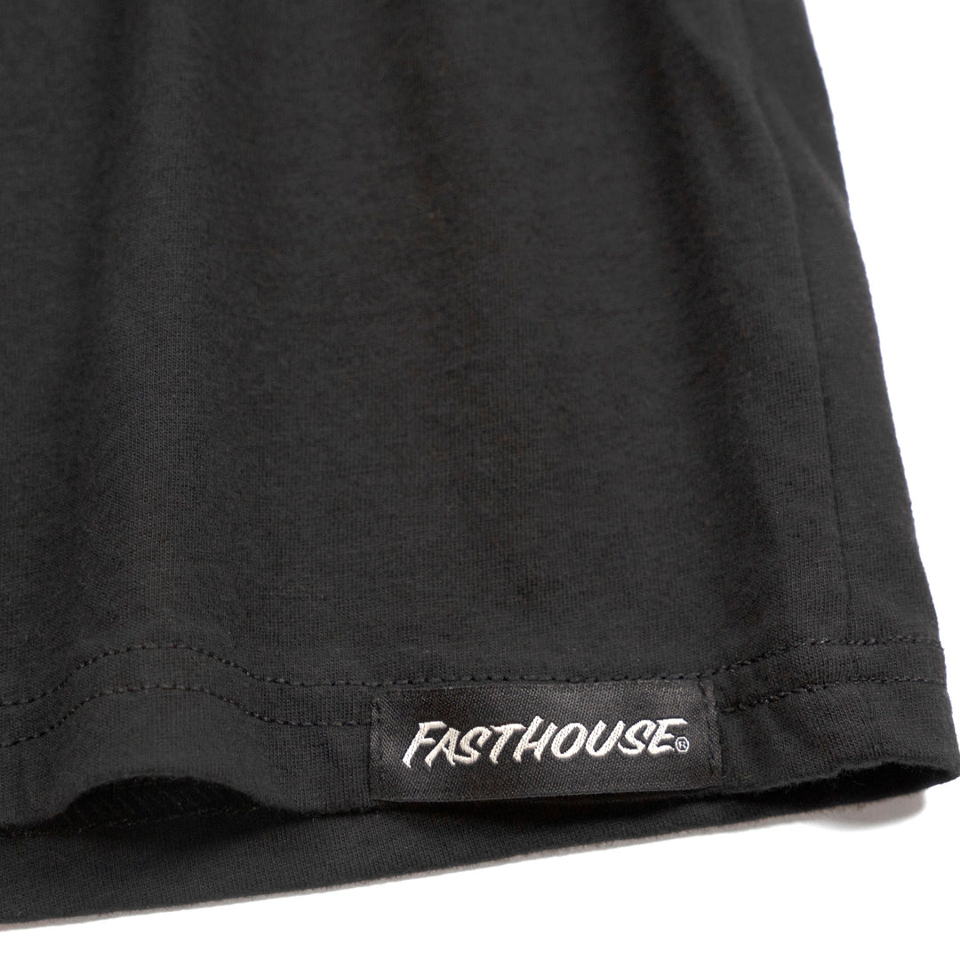 Fasthouse Youth Easy Rider Long Sleeve Tee Black - Close-Up of Tag Sewn into Seam