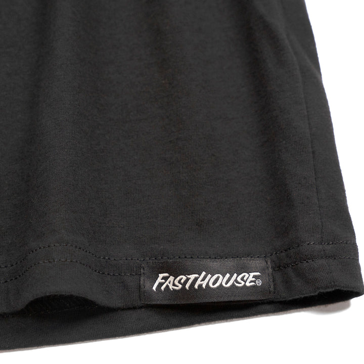Fasthouse Youth Easy Rider Long Sleeve Tee Black - Close-Up of Tag Sewn into Seam
