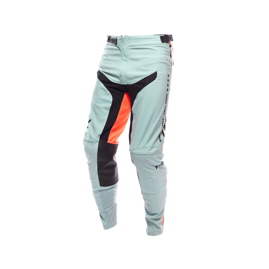 Fasthouse Youth Elrod Formula Pants Oceanic Mint/Hyper Coral - Front Left Side View