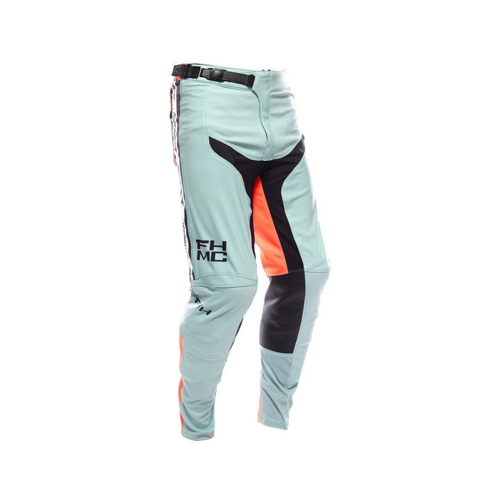 Fasthouse Youth Elrod Formula Pants Oceanic Mint/Hyper Coral - Front Right Side View