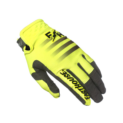 Fasthouse Youth Elrod Hypersonic Gloves Hi-Viz - Back of Left Hand View