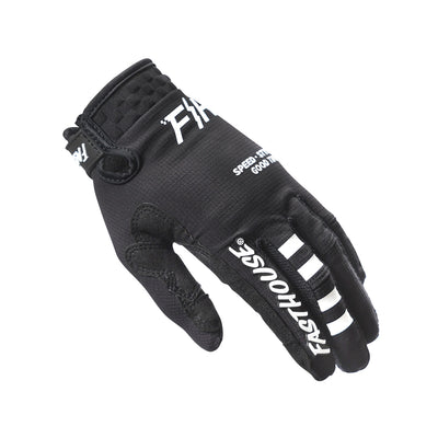 Fasthouse Youth Elrod OG Gloves Black - Back of Left Hand View