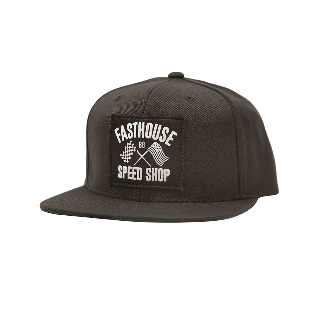 Fasthouse Youth Fast Flags Hat Black - Front View