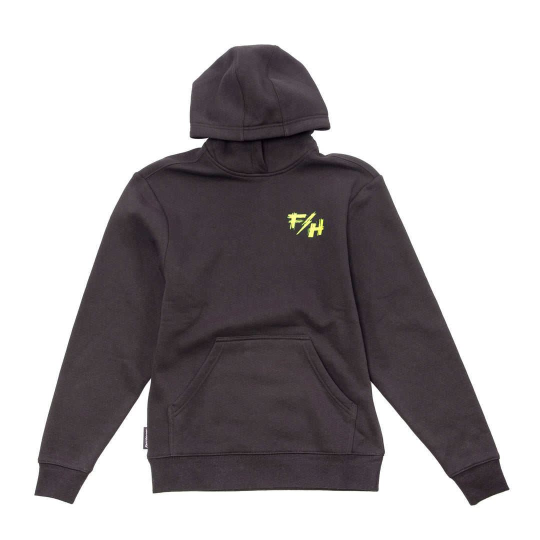 Fasthouse Youth Fray Hooded Pullover Black - Front View