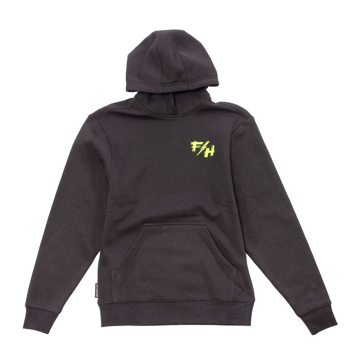 Fasthouse Youth Fray Hooded Pullover Black - Front View