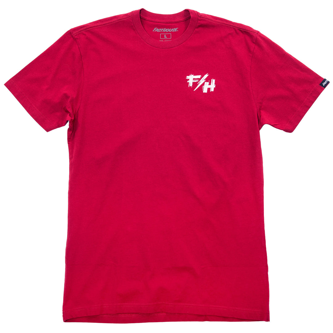 Fasthouse Youth Fray SS Tee Cardinal - Front View