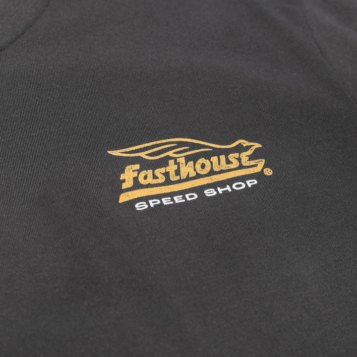 Fasthouse Youth Gilmore SS Tee Black - Close-Up of Graphic on Front