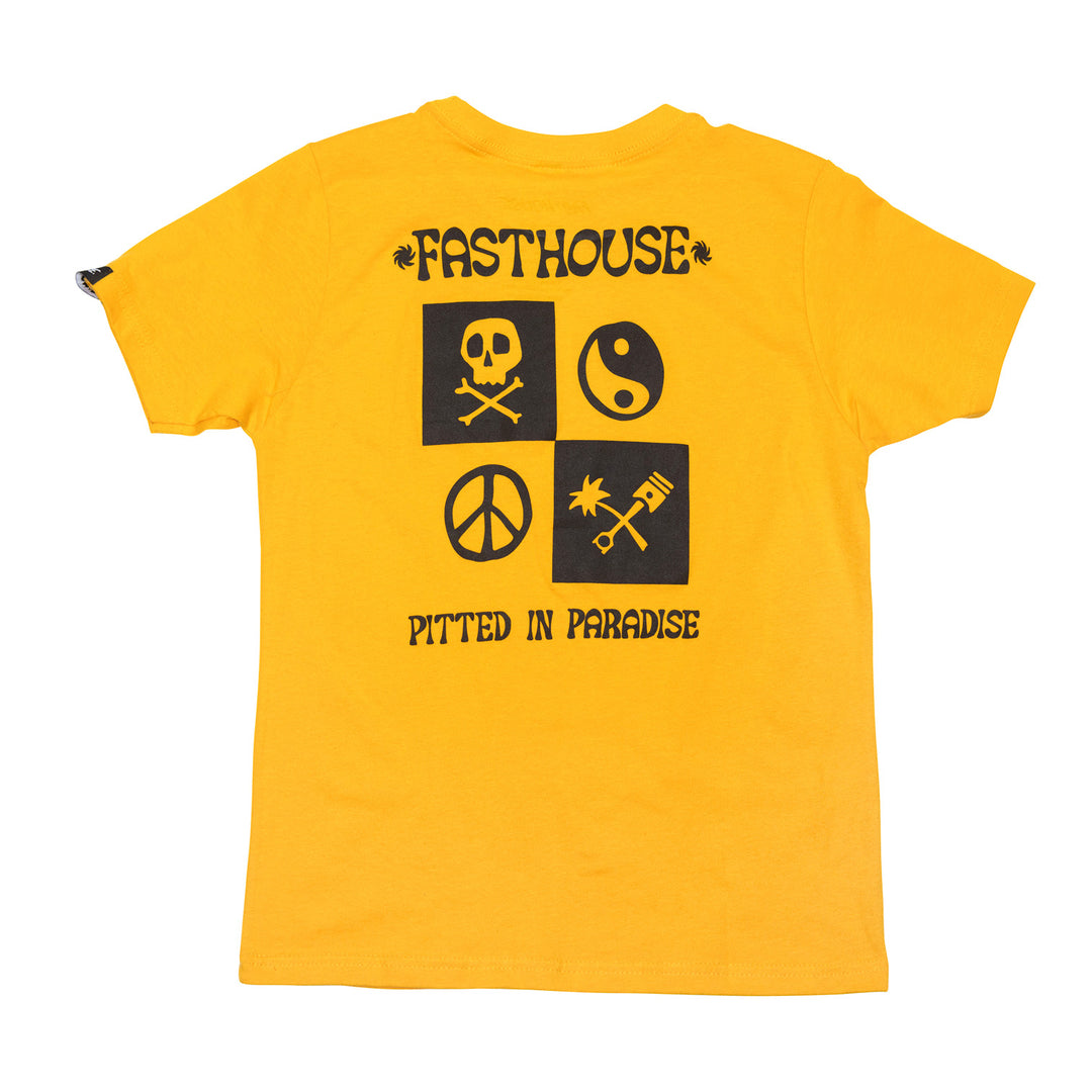 Fasthouse Youth Gold Mine SS Tee Vintage Gold - Rear View