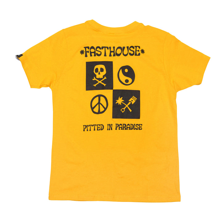 Fasthouse Youth Gold Mine SS Tee Vintage Gold - Rear View