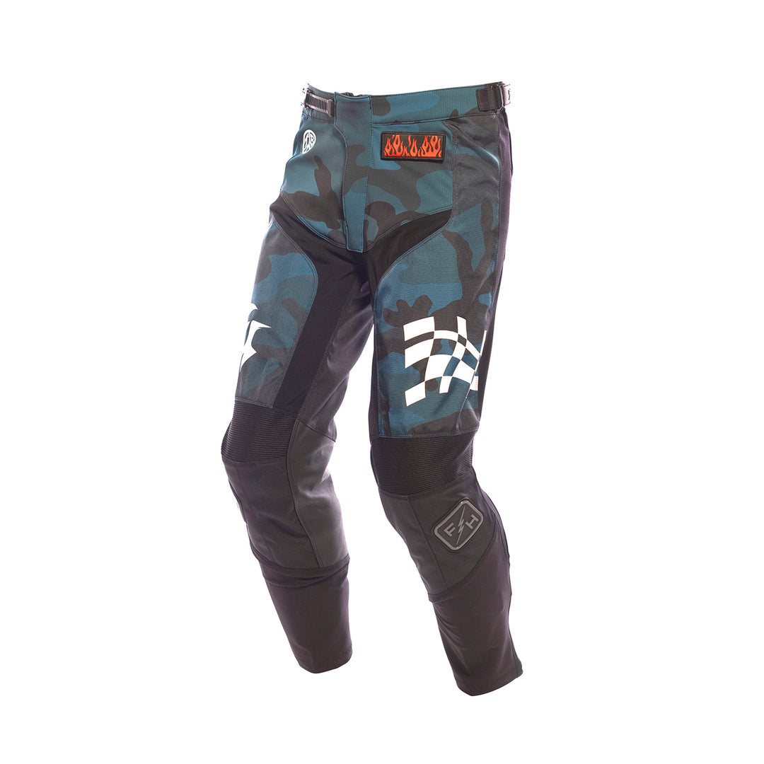 Fasthouse Youth Grindhouse Bereman Pant Blue Camo - Front Left Side View