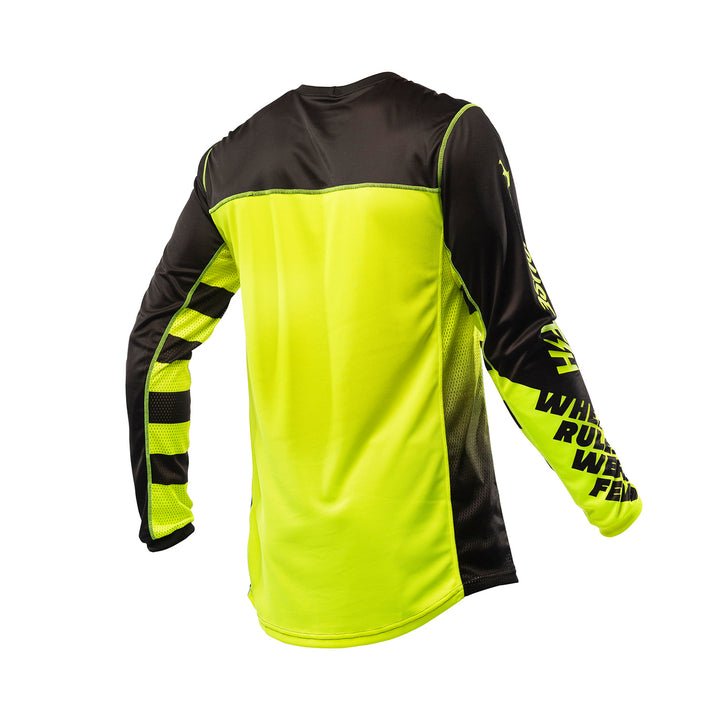 Fasthouse Youth Grindhouse Riot Jersey Black/Hi-Viz - Rear View