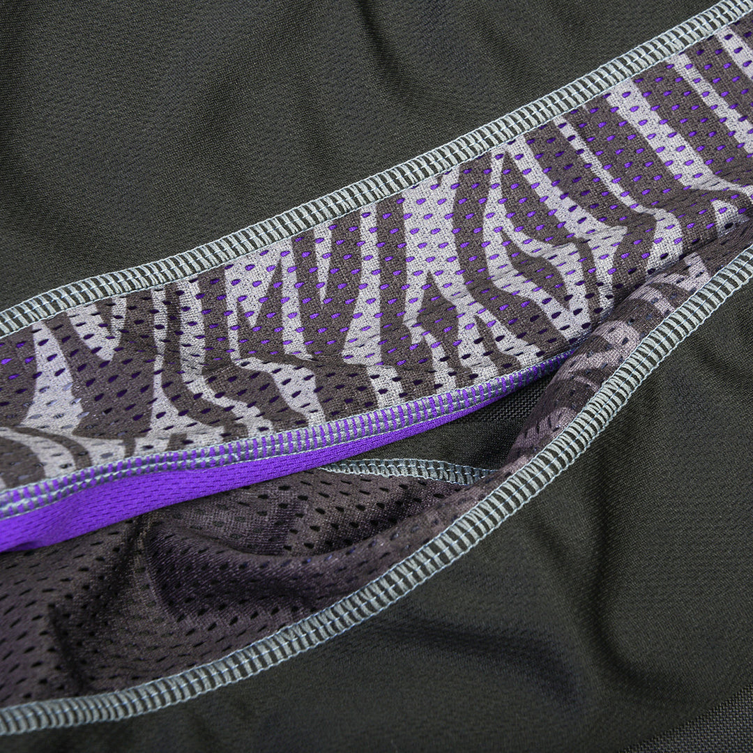 Fasthouse Youth Grindhouse Rufio Jersey Black/Purple - Close-Up of Side and Sleeve Ventilation