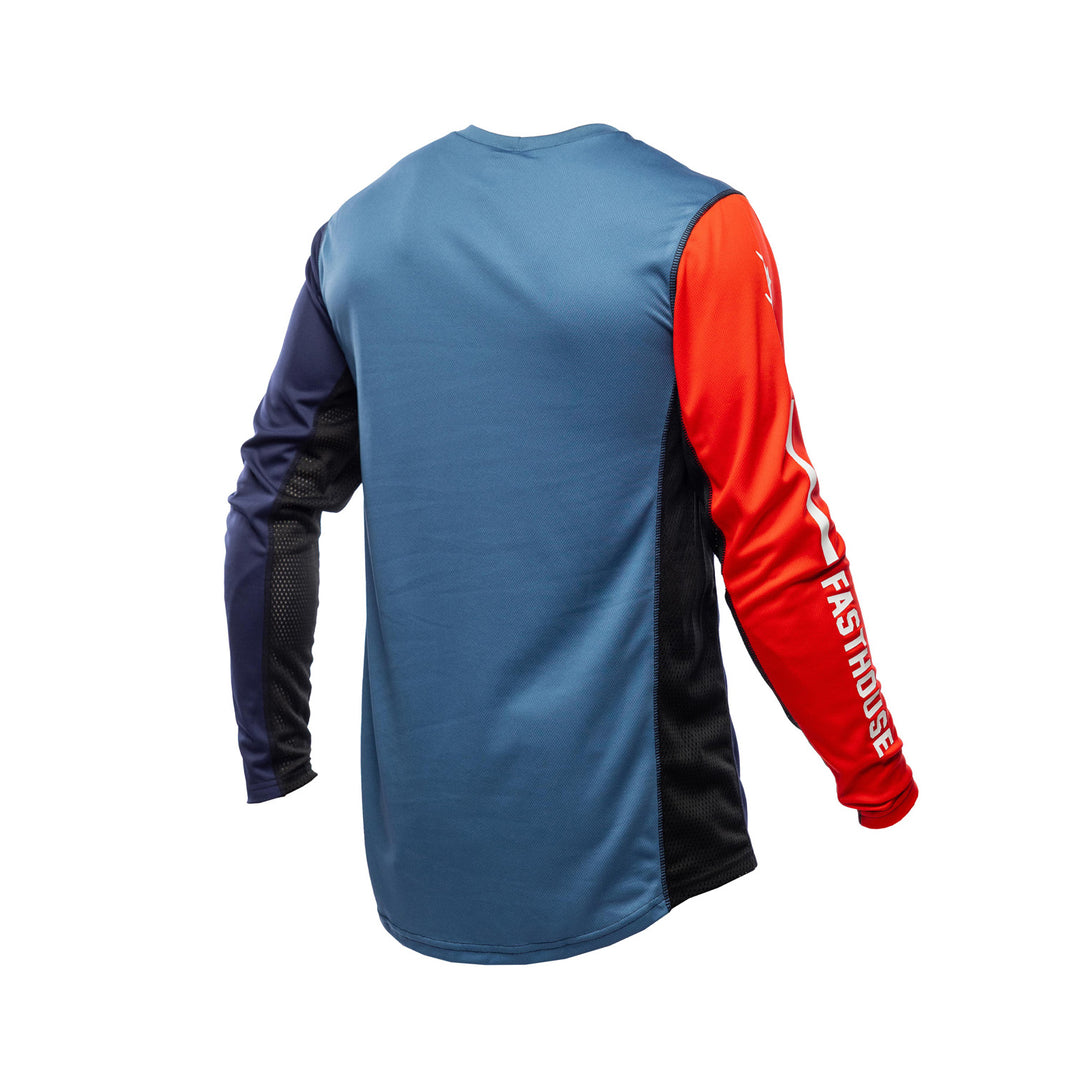 Fasthouse Youth Grindhouse Hudson Jersey Blue/Red - Rear View