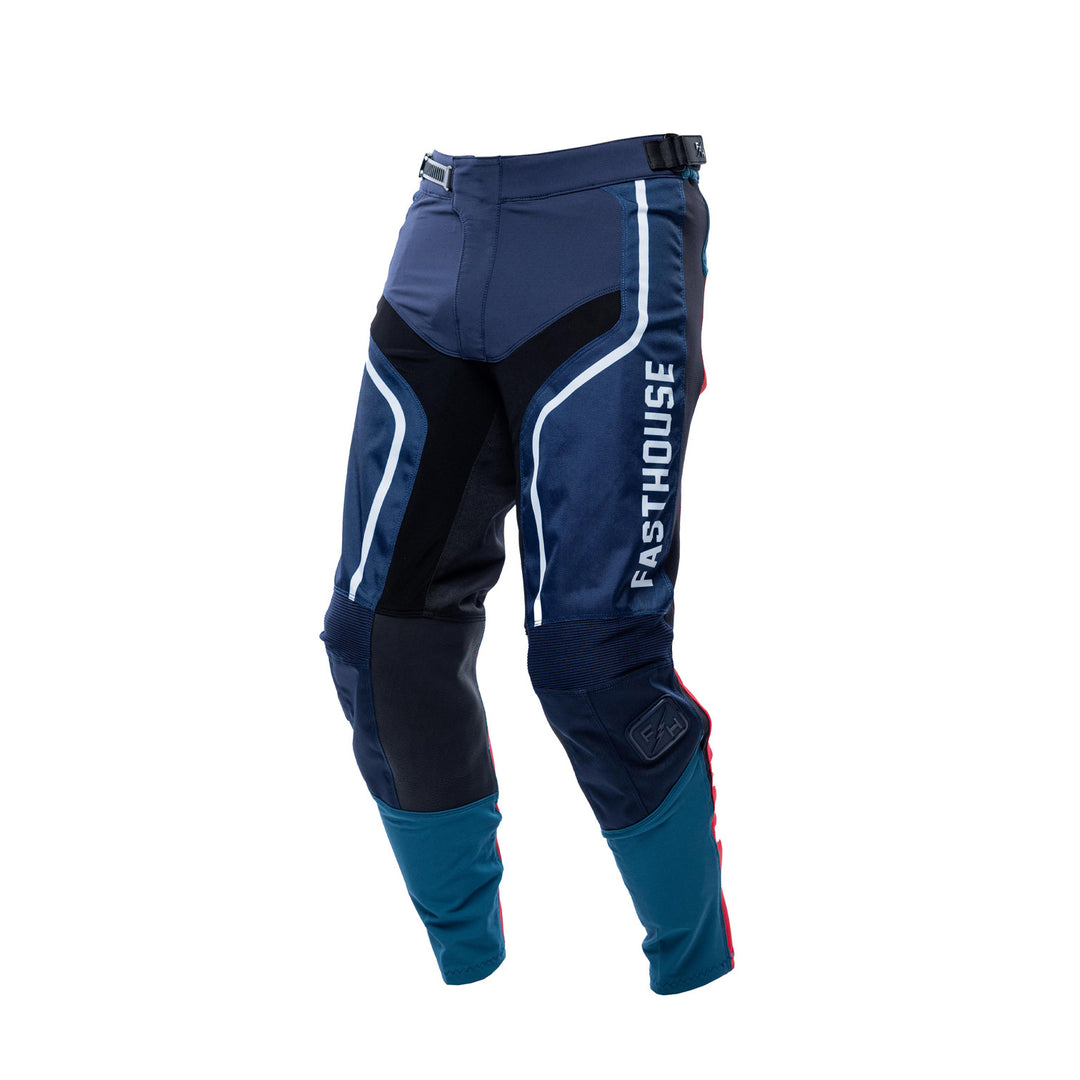 Fasthouse Youth Grindhouse Hudson Pants Blue/Red - Front Left Side View