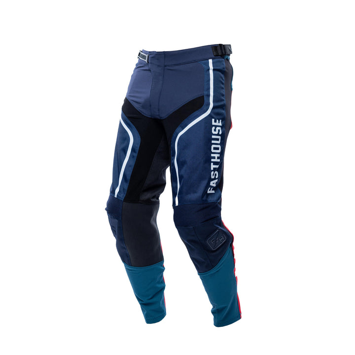 Fasthouse Youth Grindhouse Hudson Pants Blue/Red - Front Left Side View