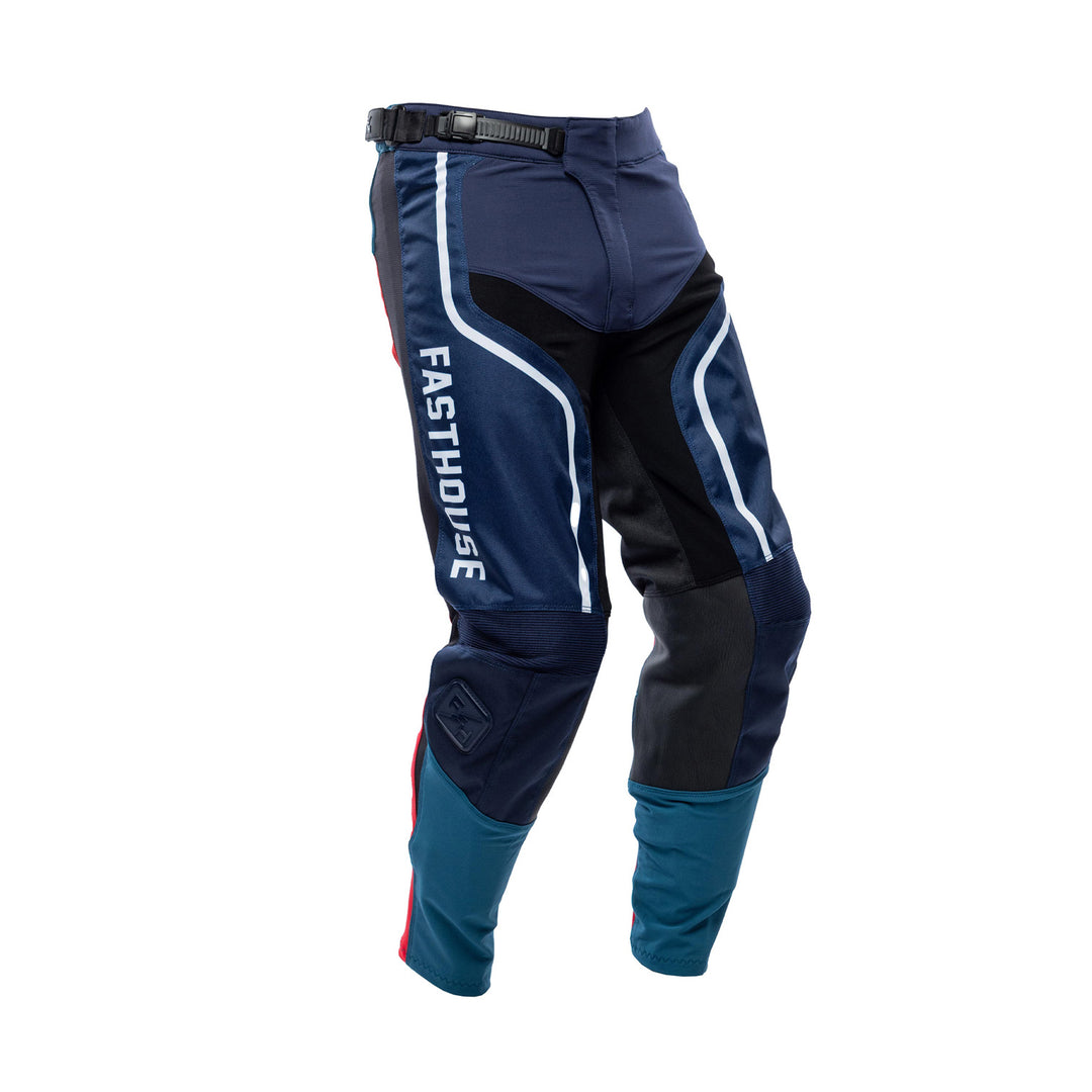 Fasthouse Youth Grindhouse Hudson Pants Blue/Red - Front Right Side View