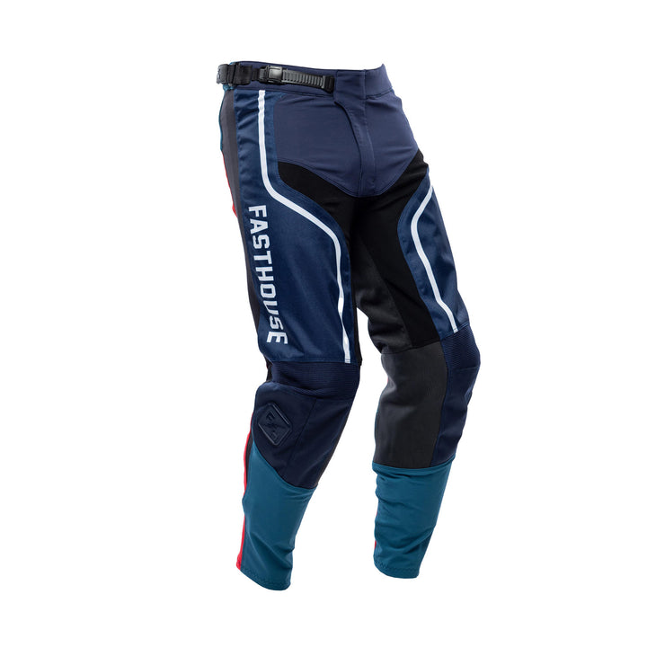 Fasthouse Youth Grindhouse Hudson Pants Blue/Red - Front Right Side View