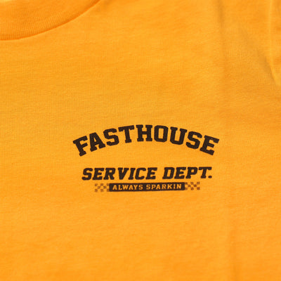 Fasthouse Youth Ignite Tee Vintage Gold - Close-Up of Graphic on Front