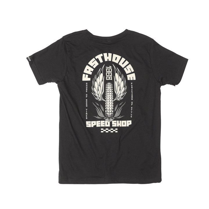 Fasthouse Youth Iron Steed Tee Black - Rear View