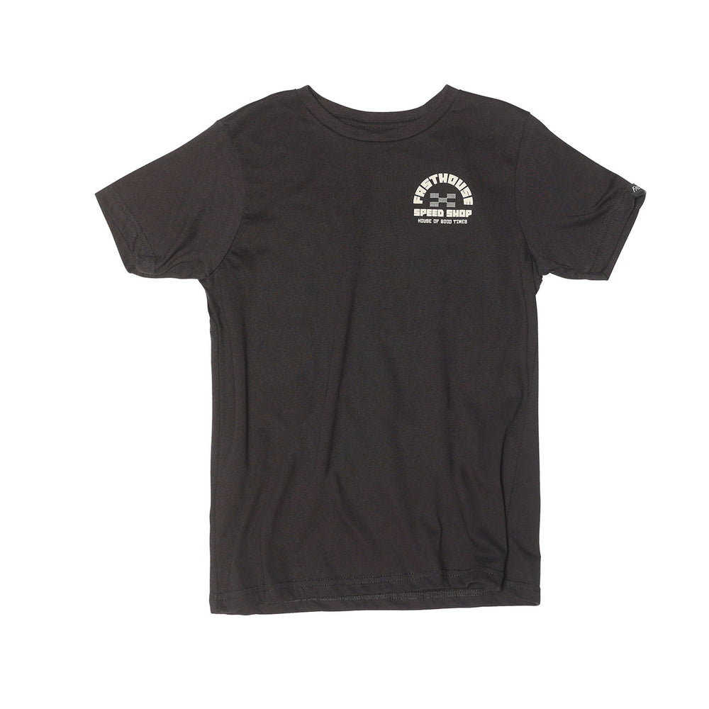 Fasthouse Youth Iron Steed Tee Black - Front View
