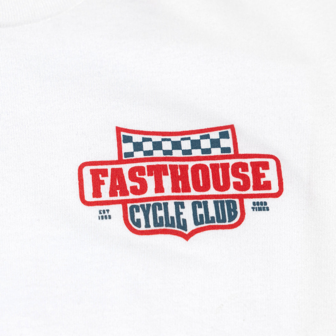Fasthouse Youth Krest SS Tee White - Close-Up of Graphic on Front